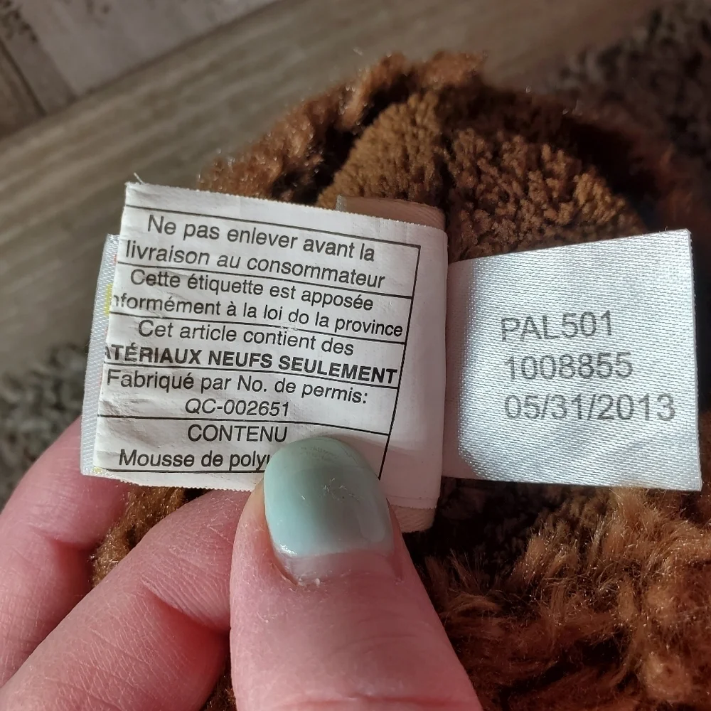 Hatley Toddler Boy Brown Moose Pull-On Slippers Size Large 11-13 EUC